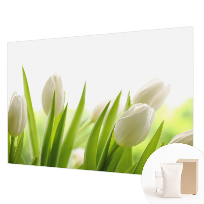 Vlies fotobehang op maat met witte tulpen