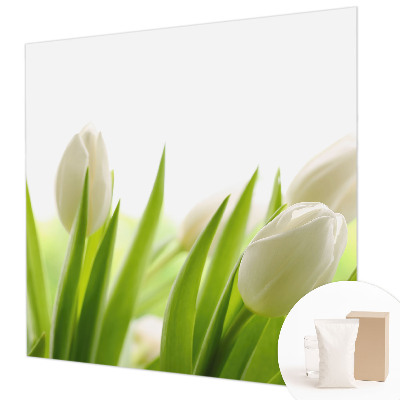 Vlies fotobehang op maat met witte tulpen