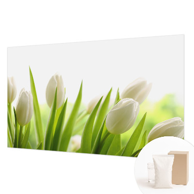 Vlies fotobehang op maat met witte tulpen