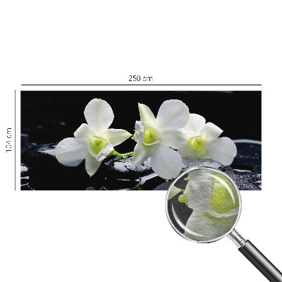 Fotobehang op maat met bloemen- en stenenmotief