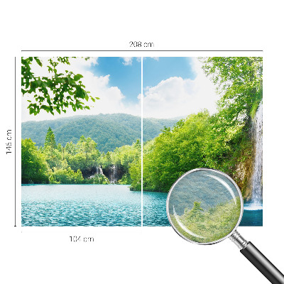 Fotobehang naadloos met een natuurlijke watervalprint