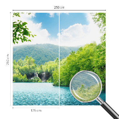 Fotobehang naadloos met een natuurlijke watervalprint