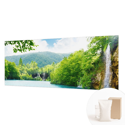 Fotobehang naadloos met een natuurlijke watervalprint
