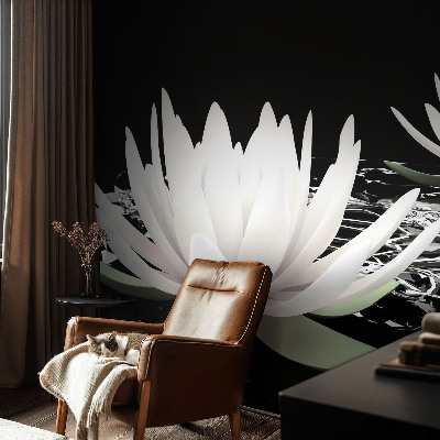 Foto behang op maat met waterbloemenmotief