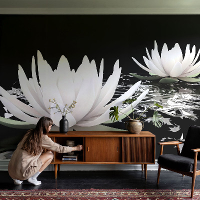 Foto behang op maat met waterbloemenmotief