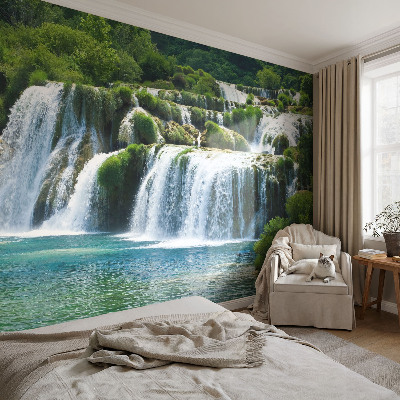 Fotobehang voor slaapkamer met een ontwerp dat natuurlijke harmonie uitstraalt