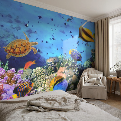 Fotobehang voor de woonkamer met motief van een koraalrif