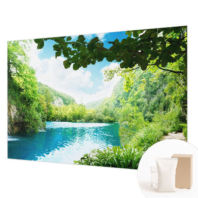 Fotobehang slaapkamer in een natuurlijke oase