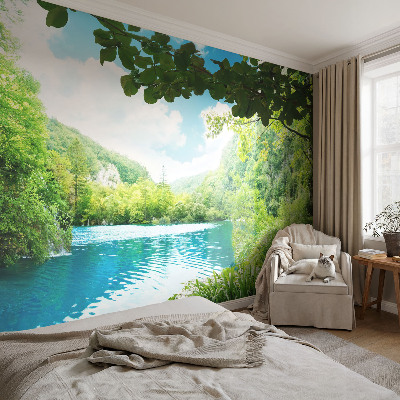 Fotobehang slaapkamer in een natuurlijke oase
