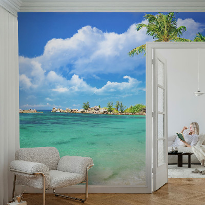 Modern fotobehang met een tropisch paradijsmotief