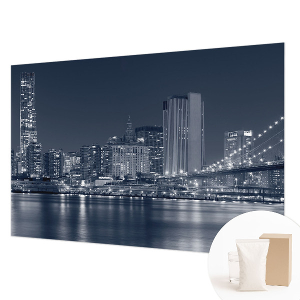 Modern fotobehang voor de woonkamer met nachtstad-motief