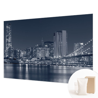 Modern fotobehang voor de woonkamer met nachtstad-motief