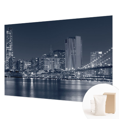 Modern fotobehang voor de woonkamer met nachtstad-motief