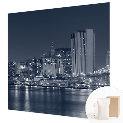 Modern fotobehang voor de woonkamer met nachtstad-motief
