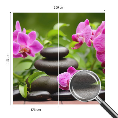 Premium fotobehang met orchideeënstenen-motief