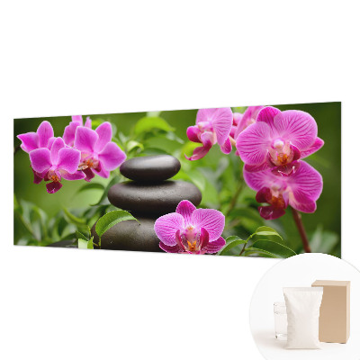 Premium fotobehang met orchideeënstenen-motief
