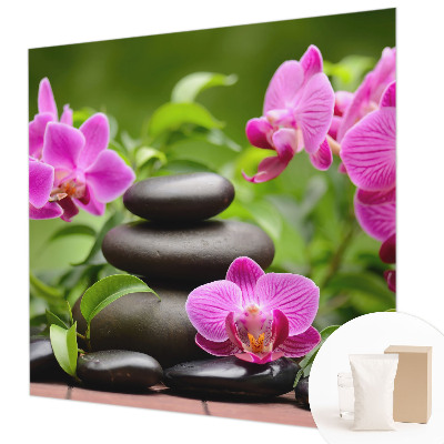 Premium fotobehang met orchideeënstenen-motief