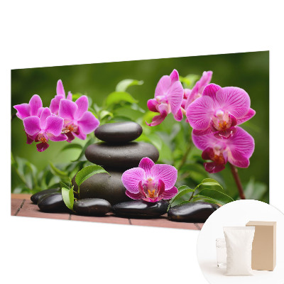 Premium fotobehang met orchideeënstenen-motief