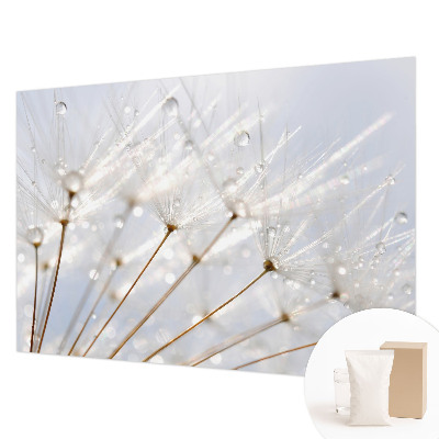 Luxe fotobehang met een roze paardenbloemmotief