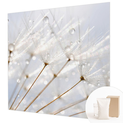 Luxe fotobehang met een roze paardenbloemmotief