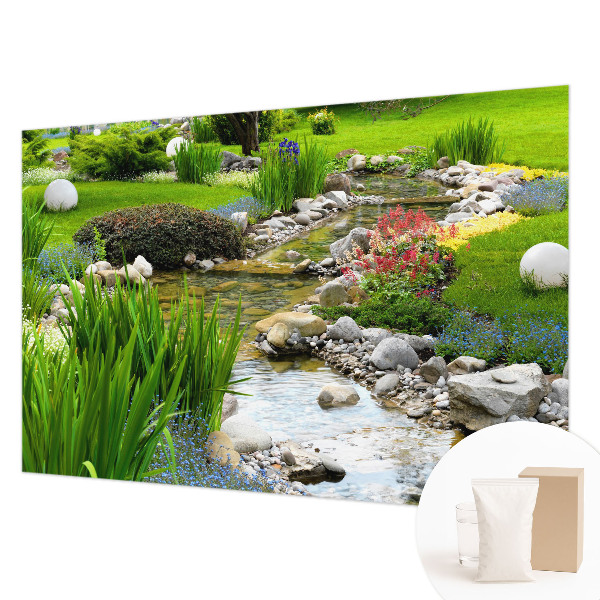 Kwalitatief fotobehang met een idyllische tuinprint