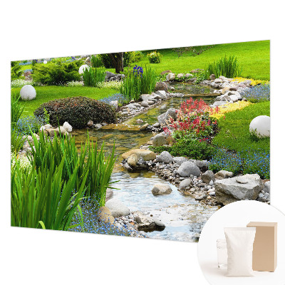 Kwalitatief fotobehang met een idyllische tuinprint