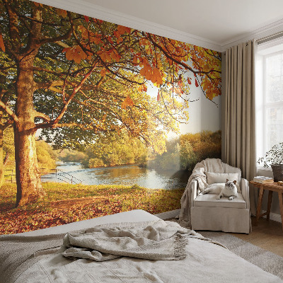 Vlies fotobehang met een herfstig kustlandschap