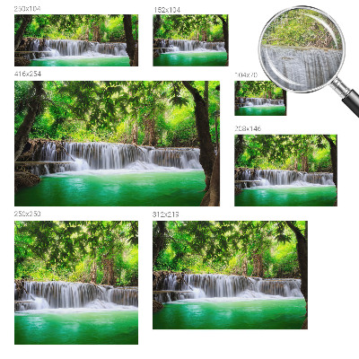 Fotobehang met een boswatervalprint