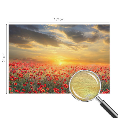 Vliesbehang fotobehang woonkamer Papaverveld