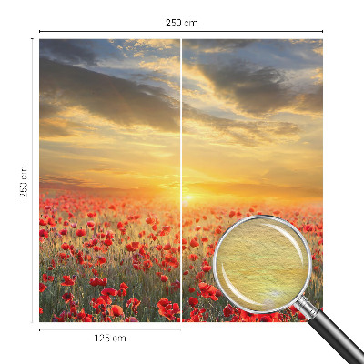 Vliesbehang fotobehang woonkamer Papaverveld