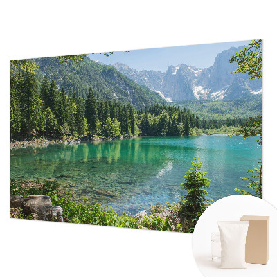 Muurbehang met een groen meerprint