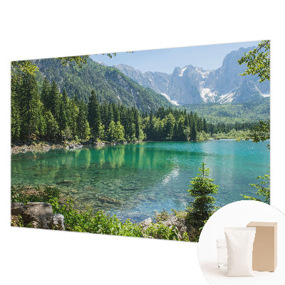 Muurbehang met een groen meerprint