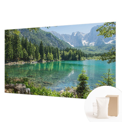 Muurbehang met een groen meerprint