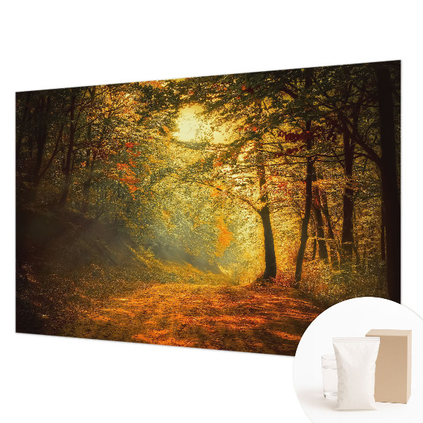 Behang met print met een herfstlandschap als motief