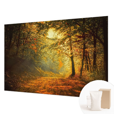 Behang met print met een herfstlandschap als motief