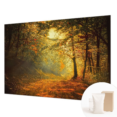Behang met print met een herfstlandschap als motief