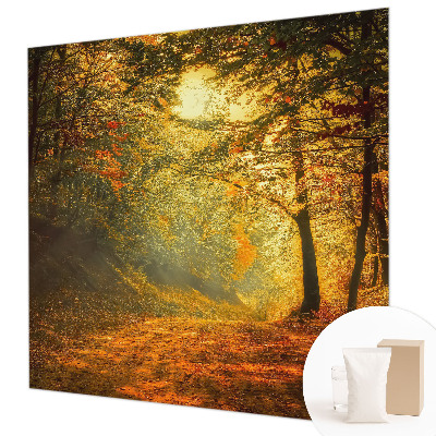 Behang met print met een herfstlandschap als motief