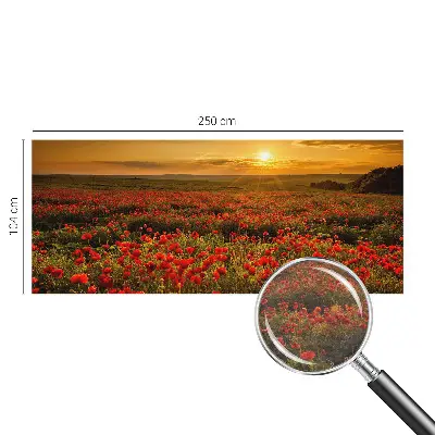 Fotobehang woonkamer met het Papaverveld-motief