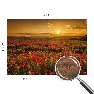 Fotobehang woonkamer met het Papaverveld-motief