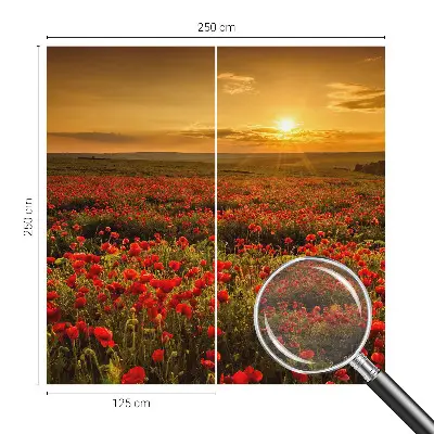 Fotobehang woonkamer met het Papaverveld-motief