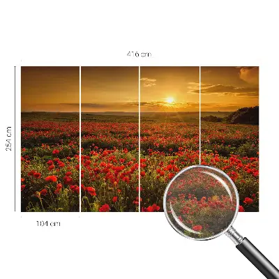 Fotobehang woonkamer met het Papaverveld-motief