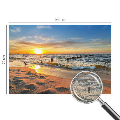 Fotobehang slaapkamer met een zonsondergang op het strand