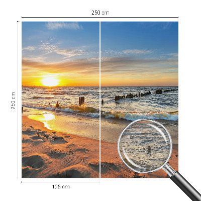 Fotobehang slaapkamer Zonsondergang op het strand