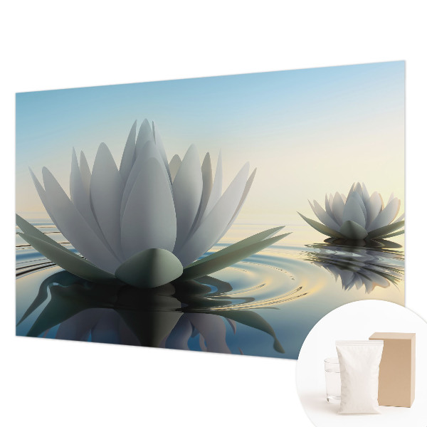 Fotobehang voor de woonkamer met waterlelies als motief
