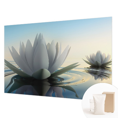 Fotobehang voor de woonkamer met waterlelies als motief