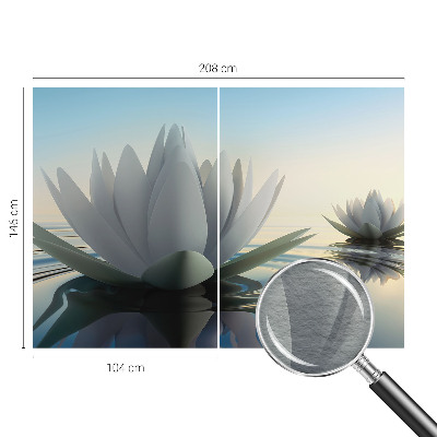 Fotobehang voor de woonkamer met waterlelies als motief