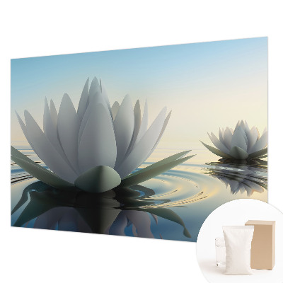 Fotobehang voor de woonkamer met waterlelies als motief