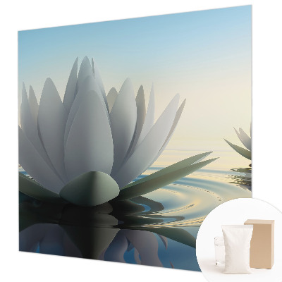 Fotobehang voor de woonkamer met waterlelies als motief