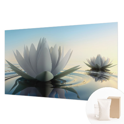 Fotobehang voor de woonkamer met waterlelies als motief