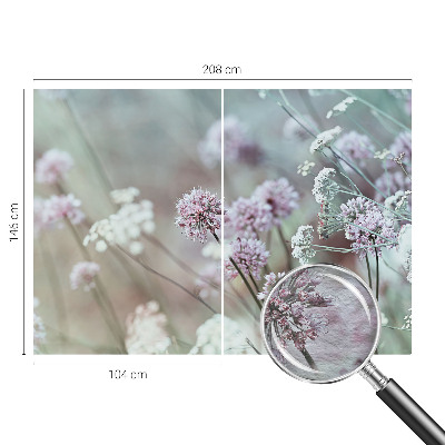 Luxe fotobehang met een patroon van wilde bloemen